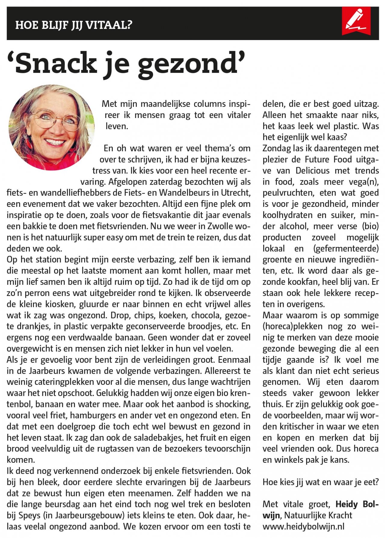 Column Heidy Bolwijn Snacks
