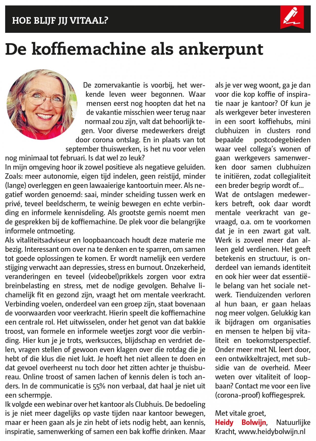 Column Heidy Bolwijn week 36